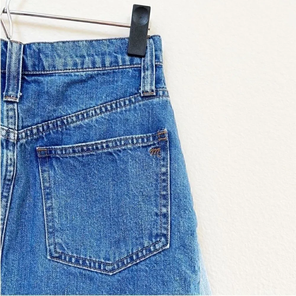 Madewell Rigid Denim A-Line Mini Skirt Pieced Edition